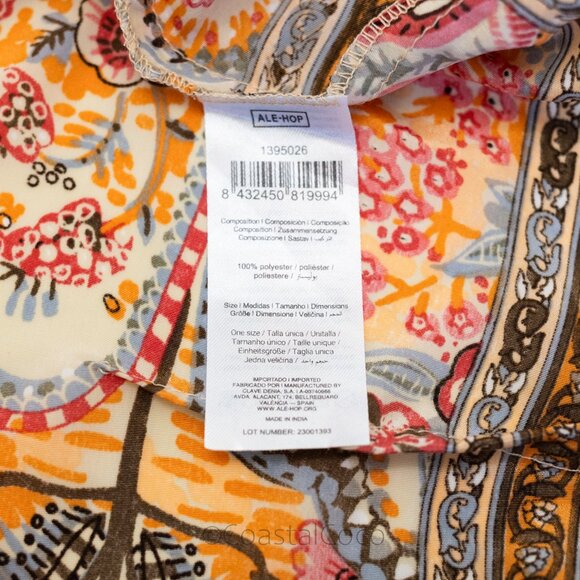 Ale-Hop Wrap Tie Crop Top One Size Flare Brocade Artsy Flowy Silky Floral Hippie - Picture 5 of 9